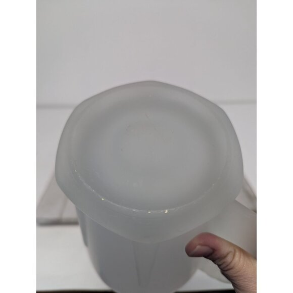 Vintage Tiara Indiana Glass Frosted Satin Glass Pitcher With Ice Lip 8 1/4" - Picture 8 of 8